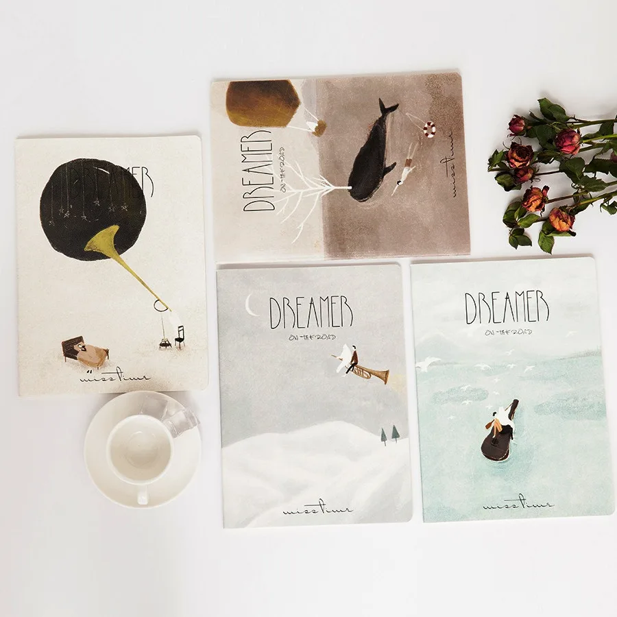 

Day Dreamer" Exercise Notepad Pack of 4 Lined Study Notebook Big Size Composition Book Diary