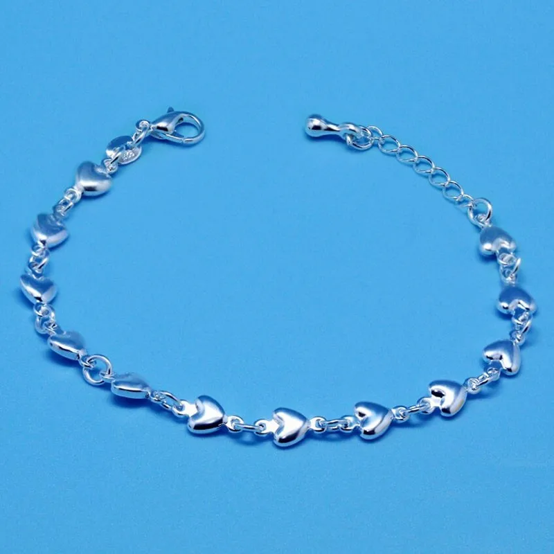 

GIC11 For Lee new arrival romantic heart lover silver bracelet have three colors choose for women birthday gift