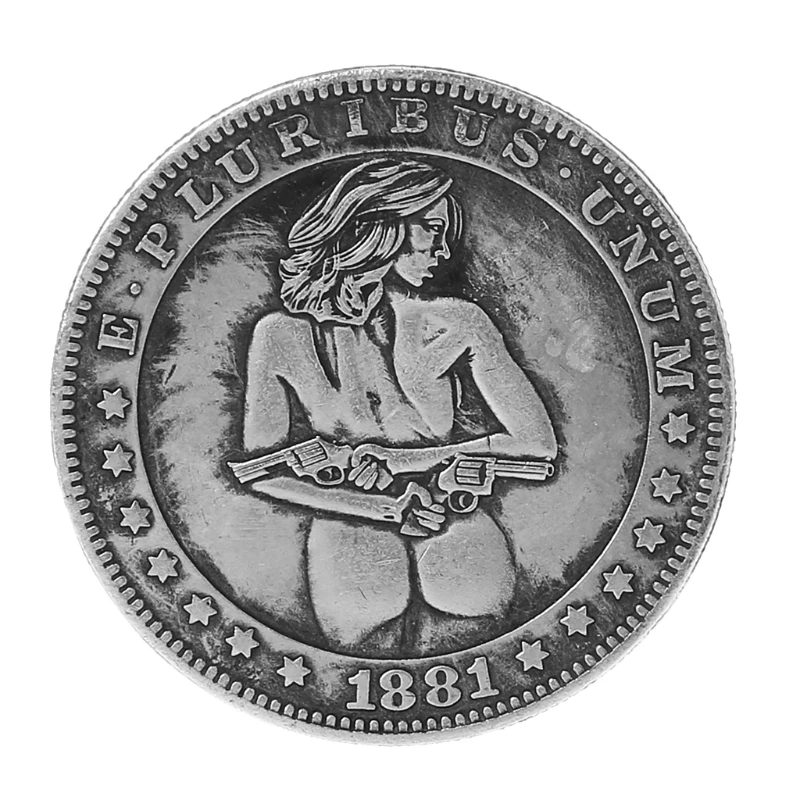 

1881 Double-gun Girl Theme Commemorative Coins Collection Souvenir Gift