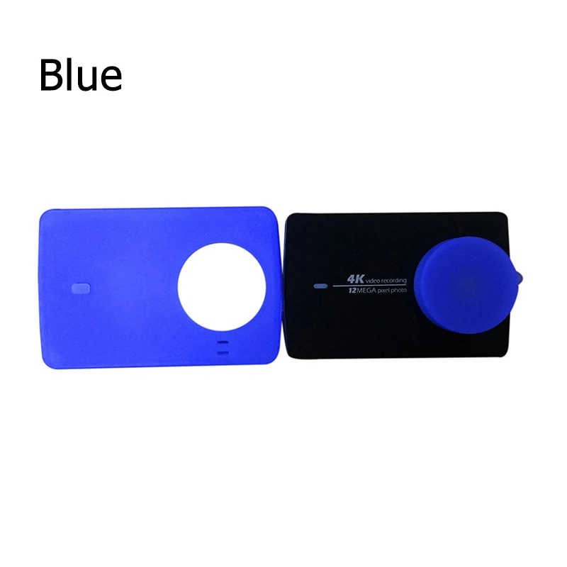 Силиконовый защитный чехол для спортивной камеры+ крышка объектива для xiaomi yi 2 xiaomi yi 4k yi 4k plus Аксессуары для корпуса экшн-камеры - Цвет: Blue