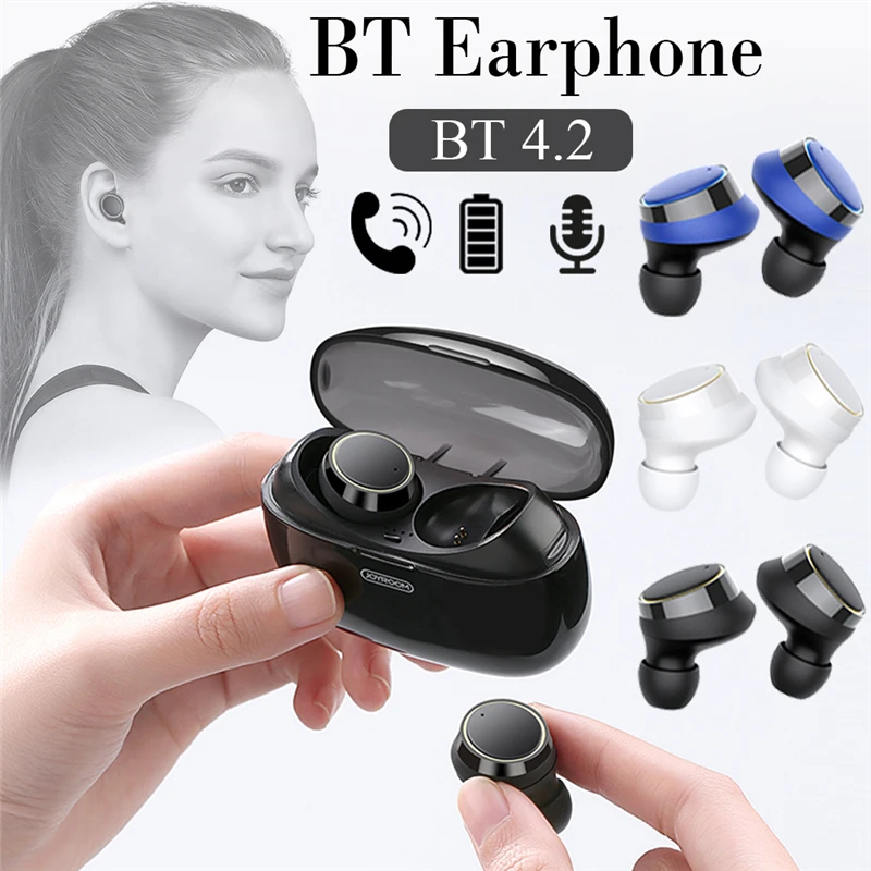 

Lyenn Bluetooth Wireless Mini Invisible Earphones Binaural Sports Waterproof In-Ear Headset Earbuds for Running Driving