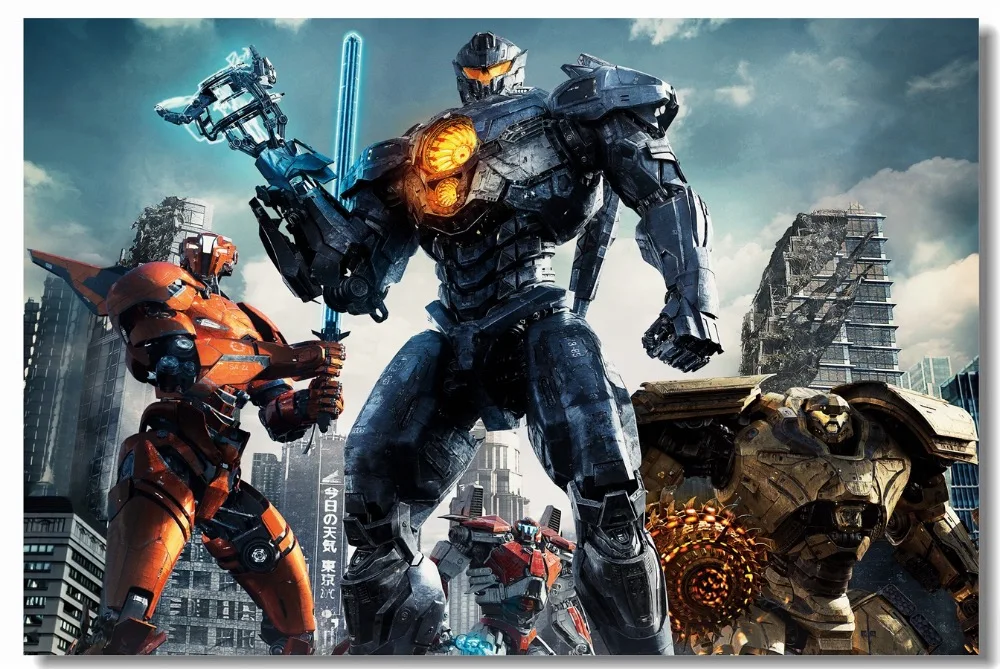 

Custom Canvas Wall Decals Pacific Rim Uprising Poster Pacific Rim Gipsy Avenger Wallpaper Titan Redeemer Stickers Mural #0380#
