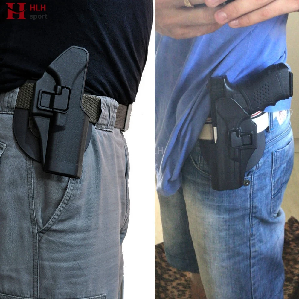 Glock 17 тактическая кобура с адаптером Serpa быстрый ремень Paddle петля пистолет кобура для Glock 17 19 22 23 31 32 черный