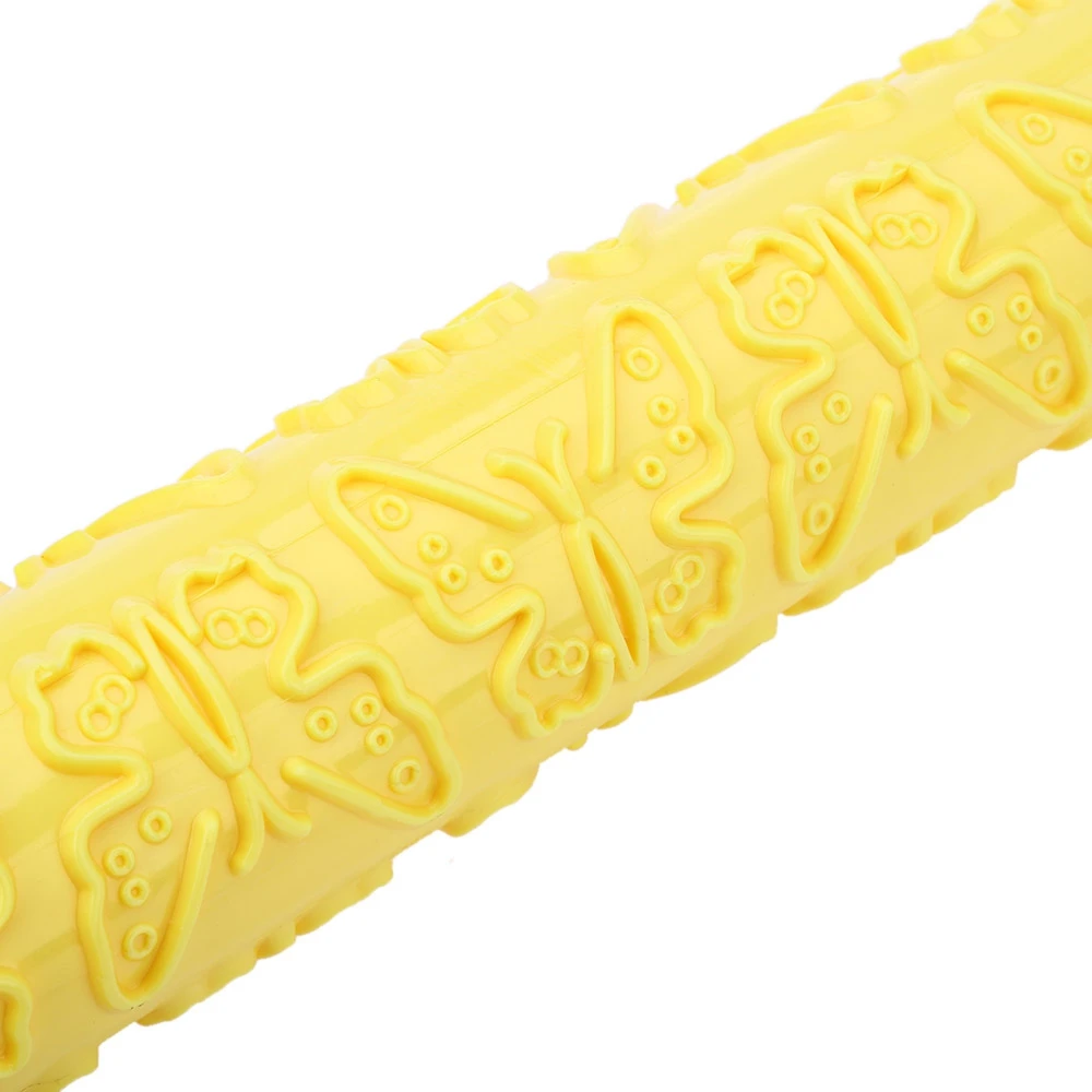 

Plastic Flower Butterfly Heart Rose Printed Rolling Pin, Pastry Dough Fondant Making Tool , Kitchen Embossed Mold .