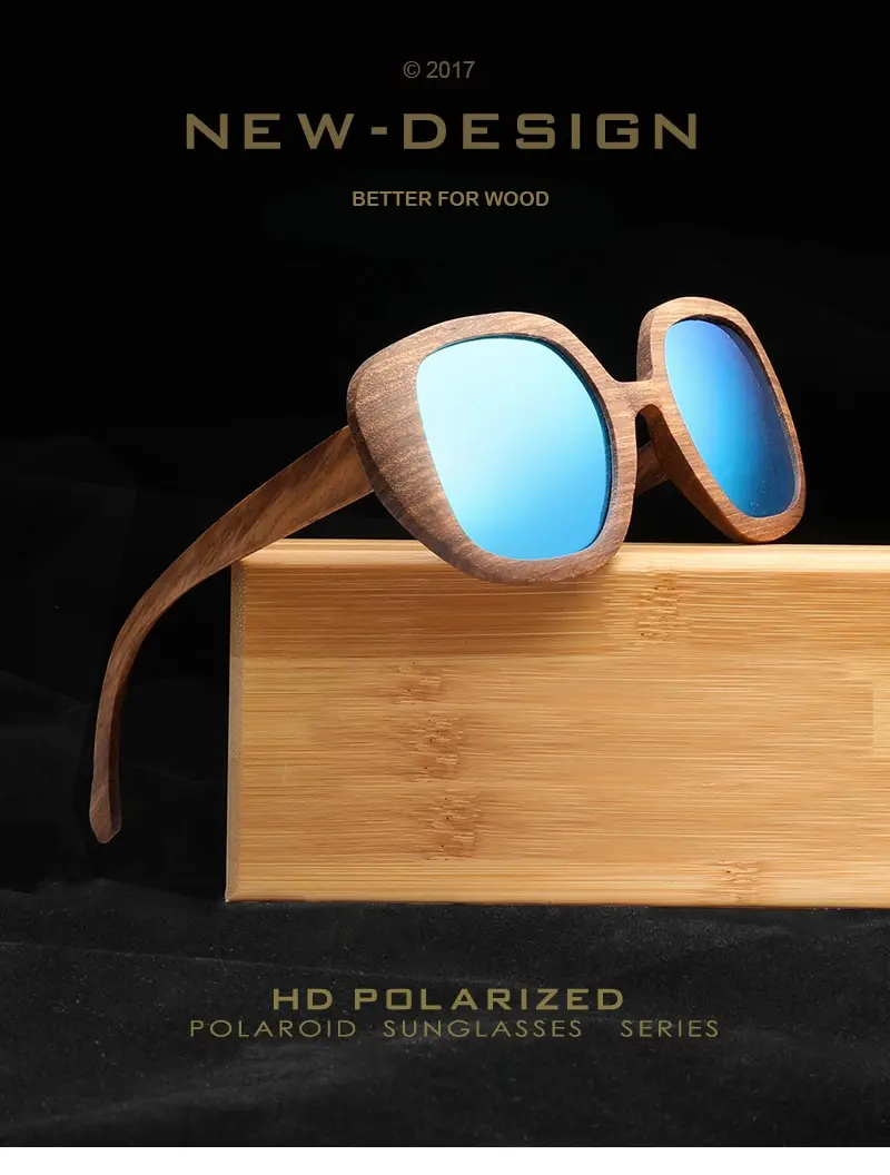Негабаритных Зебры деревянные овальные солнцезащитные очки для мужчин и женщин Поляризованные солнцезащитные очки UV400