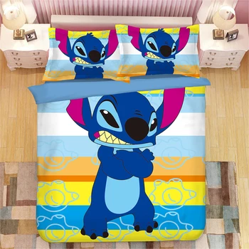 

disney stitch bedding set queen size duvet covers for kids bedroom decoration boys bed pillow sham single double king coverlets