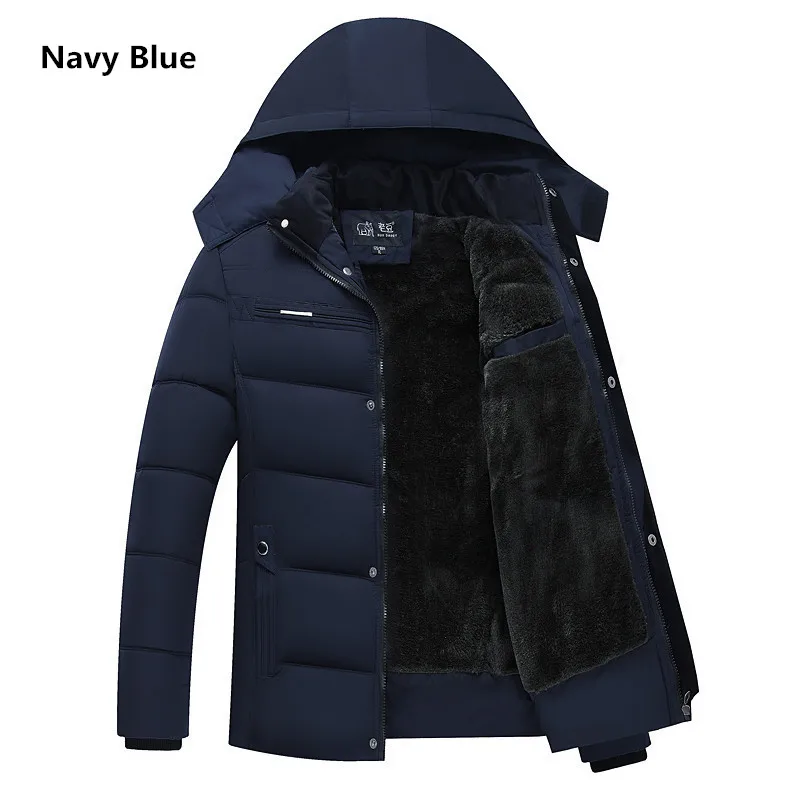 Для мужчин s повседневное зимняя куртка пальто флисовая стандартный воротник Твердые пуховики и парки для мужчин Лидер продаж пальт