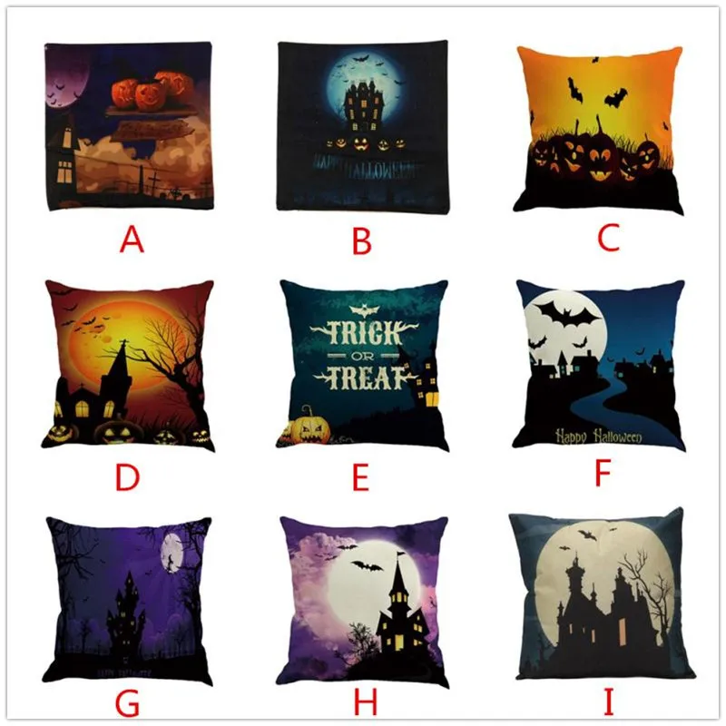 Happy Halloween Pillow Cases  Linen Happy Sofa  Throw Pillow Cushion Cover Home Decor Pillow Drop shipping product      X0818#304
