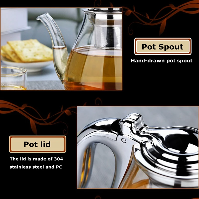 Ceny Duża pojemność dzbanek na herbatę elegancka filiżanka szklany zestaw do herbaty szklany imbryk