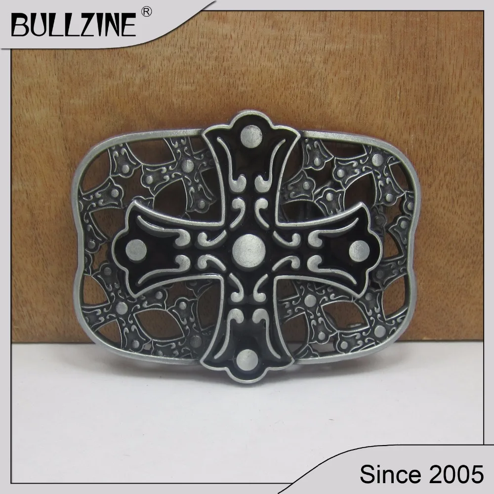 Пряжка для ремня Bullzine с черной эмалью, Оловянная отделка, FP-02240-1, подходит для ремня шириной 4 см