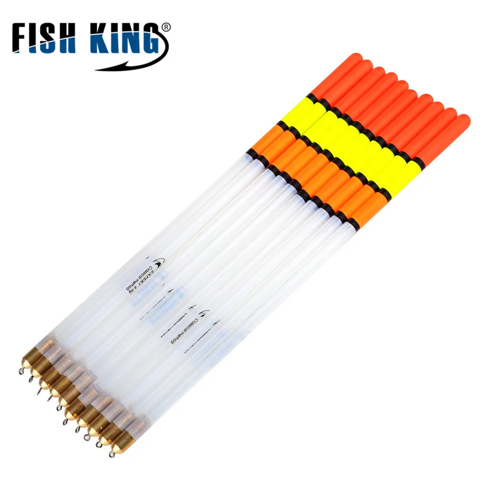 FISH KING, 10 шт./лот, 2 г/2,5 г/3,0 г, прозрачный пластиковый поплавок для ловли карпа/грубой рыбалки, поплавки, трубки разных размеров, рыболовные снасти