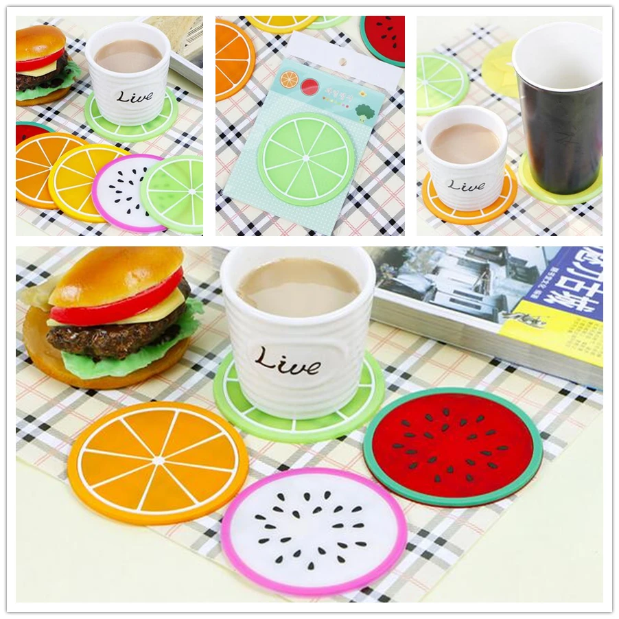 Online Get Coffee Cup Coasters Aliexpress Alibaba Group 1pcs Mixed Colors Cute Fruits Cup Coaster Tea Coffee Mat Table Decor Durable Pretty Drink