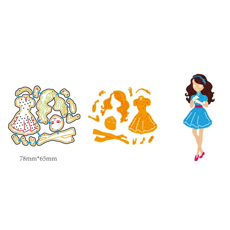 

AZSG Barbie Cutting Dies For DIY Scrapbooking Card Making Decorative Metal Die Cutter Decoration