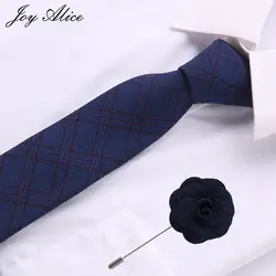 Высокое качество Новый стиль плед связей для Мужская мода Классический Ман галстук для свадьбы 6 см Ширина жениха галстук и броши набор