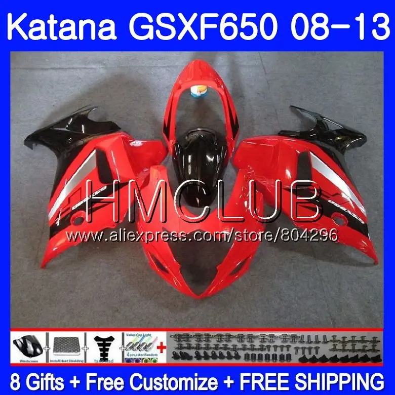 

Kit Factory red For SUZUKI KATANA GSXF 650 650F GSX650F 08 09 10 11 12 13 24HM.12 GSXF650 2008 2009 2010 2011 2012 2013 Fairing