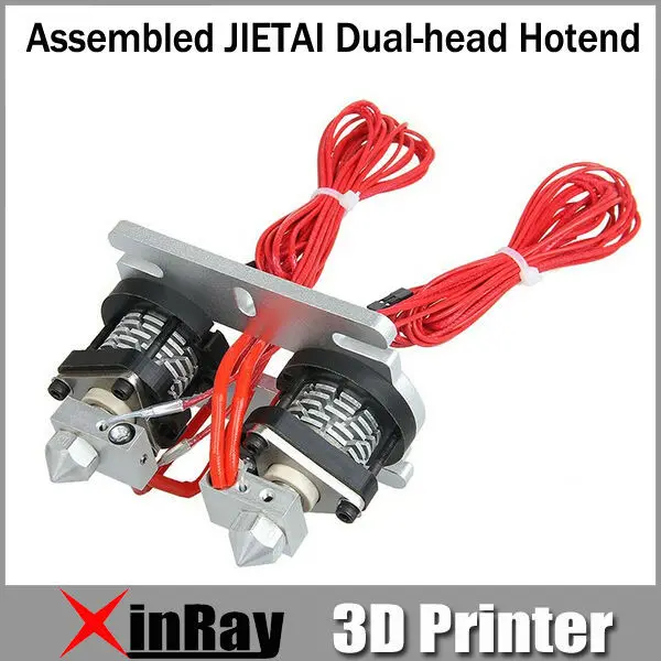 

3D Accessaries Assembled JIETAI Dual-head Hotend GT032 Nozzle Size 0.3/0.35/0.4/0.5mm Filament Support 1.75/3mm