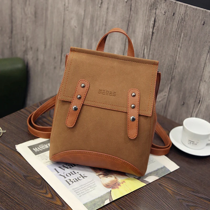 HotFashion Vintage Women Backpacks High Quality PU Leather Backpack School Bags For Teenager Girls Shoulder Bag