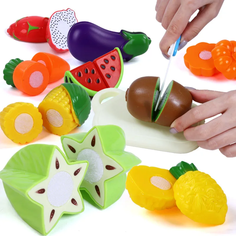 Cut Vegetables Fruit Toy Pretand Play Kid's Kitchen Miniature Food Game For Girls Boys toys in