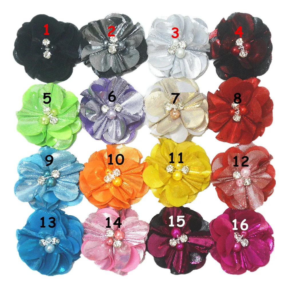 

20pcs/Lot 5.5cm 16Colors Bronzing Hand Sewing ABS Pearls Flowers for DIY Girl Hiarband Corsage Dress Hat Accessory Supply
