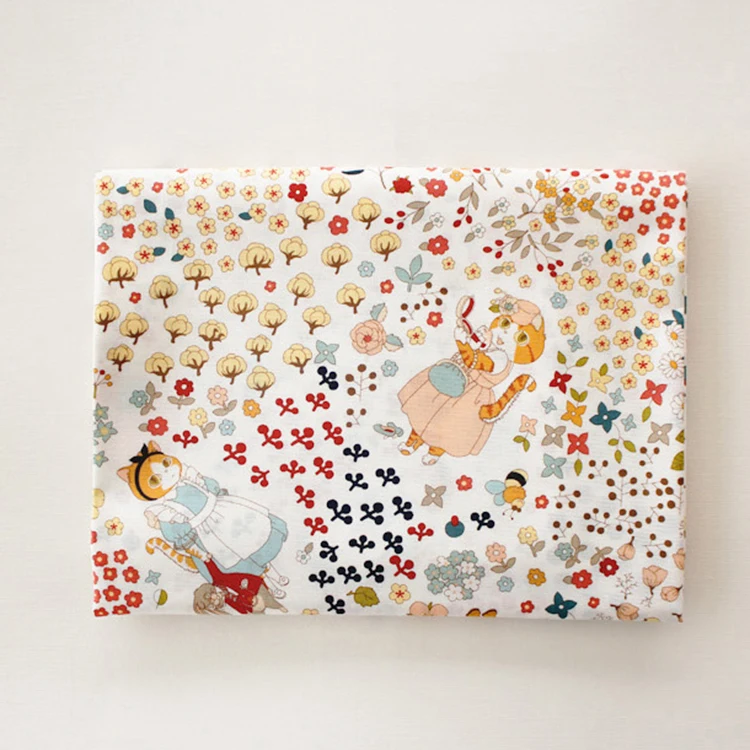 kitten Pattern Printing Cloth Cotton Linen Fabric Sewing curtain//table cloth DIY
