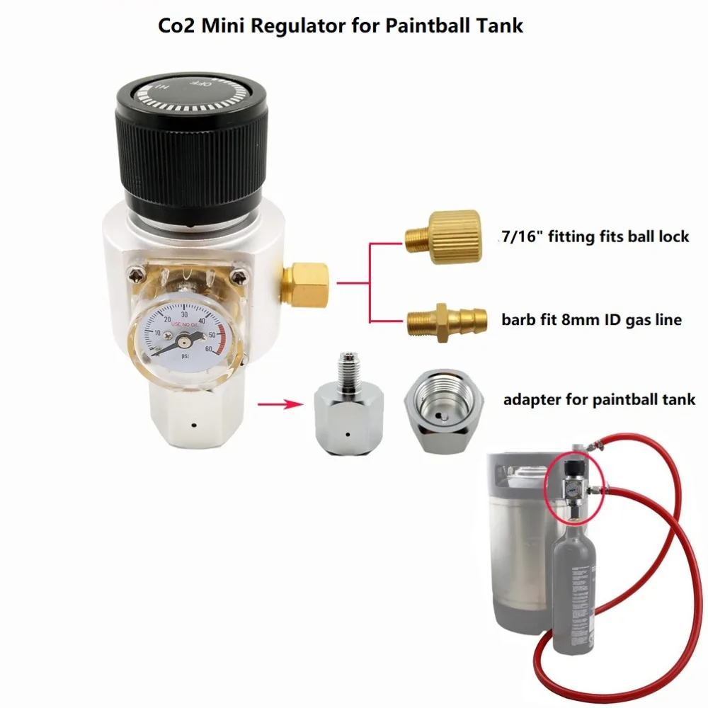 Co2 мини газовый регулятор, Sodastream, пейнтбол, CGA320, W21.8 бак, одноразовый адаптер картриджа для домашнего пивоварения Cornelius/Corny Keg