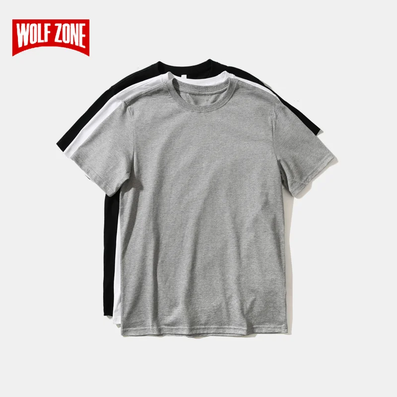 

Breathable T Shirt Men Brand Summer Casual Solid Color 100%Cotton Tshirt Black Slim Short Sleeve Mens Clothing Big Size S-3XL