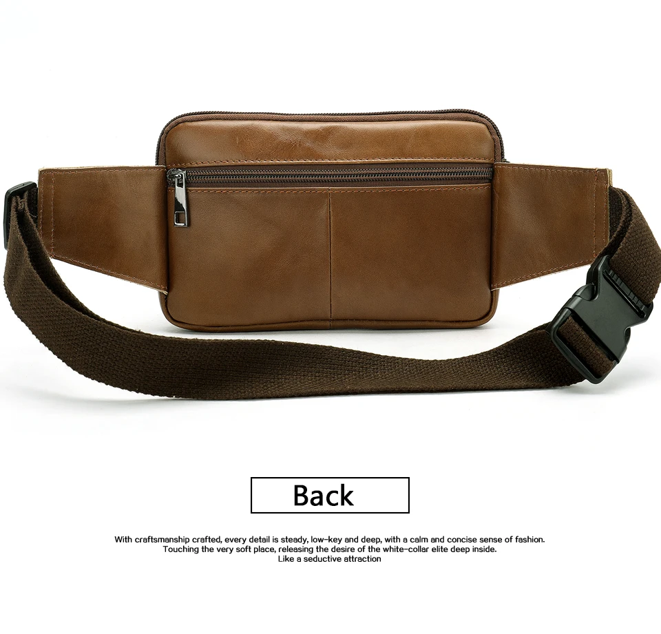 Waist Bag Leather Genuine Men Fanny Pack Money Belt Bag Phone Pouch Bags for Men Small Male Travel Waist Chest Pack 21