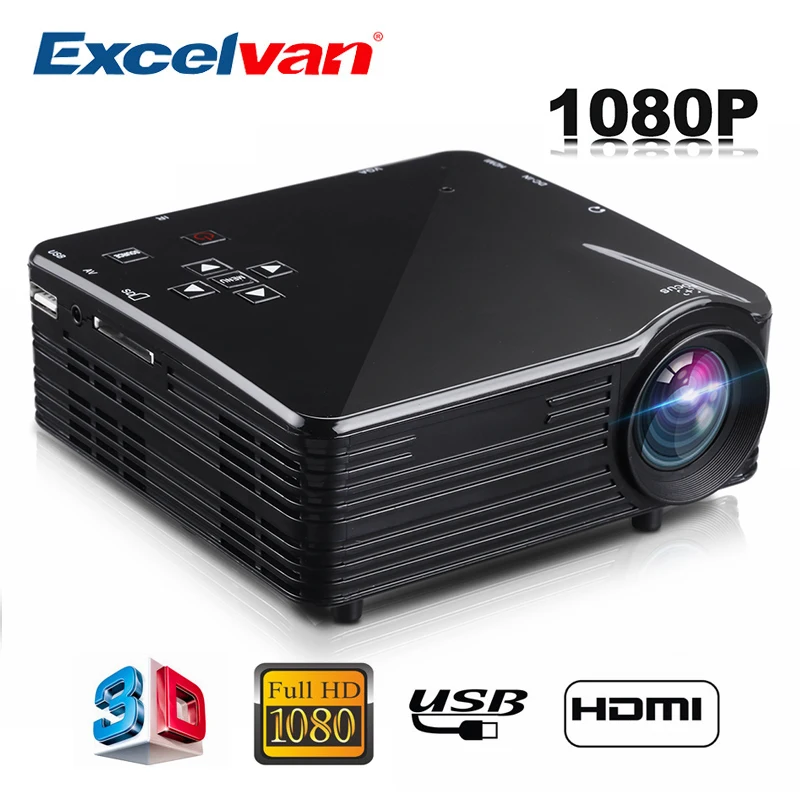 Excelvan LED1018 Мини Портативный ЖК проектор HDMI USB VGA AV SD мультимедийные интерфейсы макс