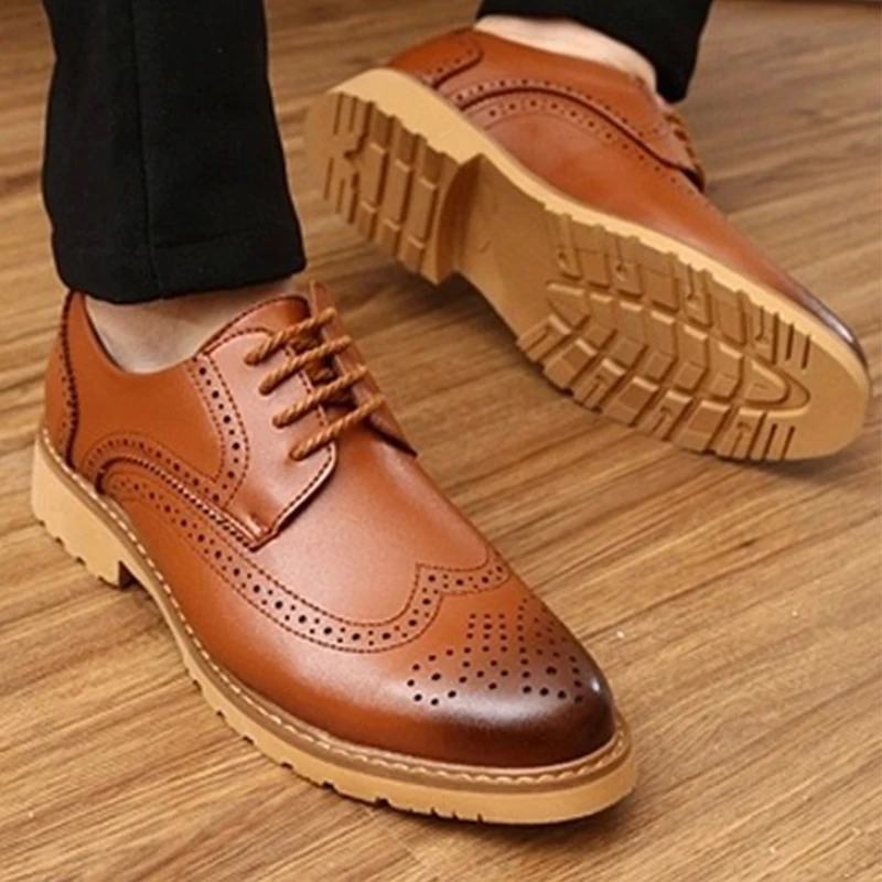 XINGYIDA Wingtip черный Повседневная Мужская обувь Кожа Формальное свадебное платье