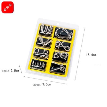 

No Special Toy 8 Piece Set Metal Puzzle Nine Series Series Untie Unbuttoning Gift Intelligence Buckle Eight Sets