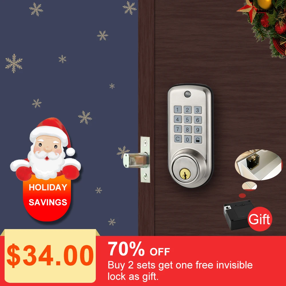 Cheap smart Home Digital Door Lock, Waterproof Intelligent Keyless Password Pin Code Door Lock Electronic Deadbolt Lock 