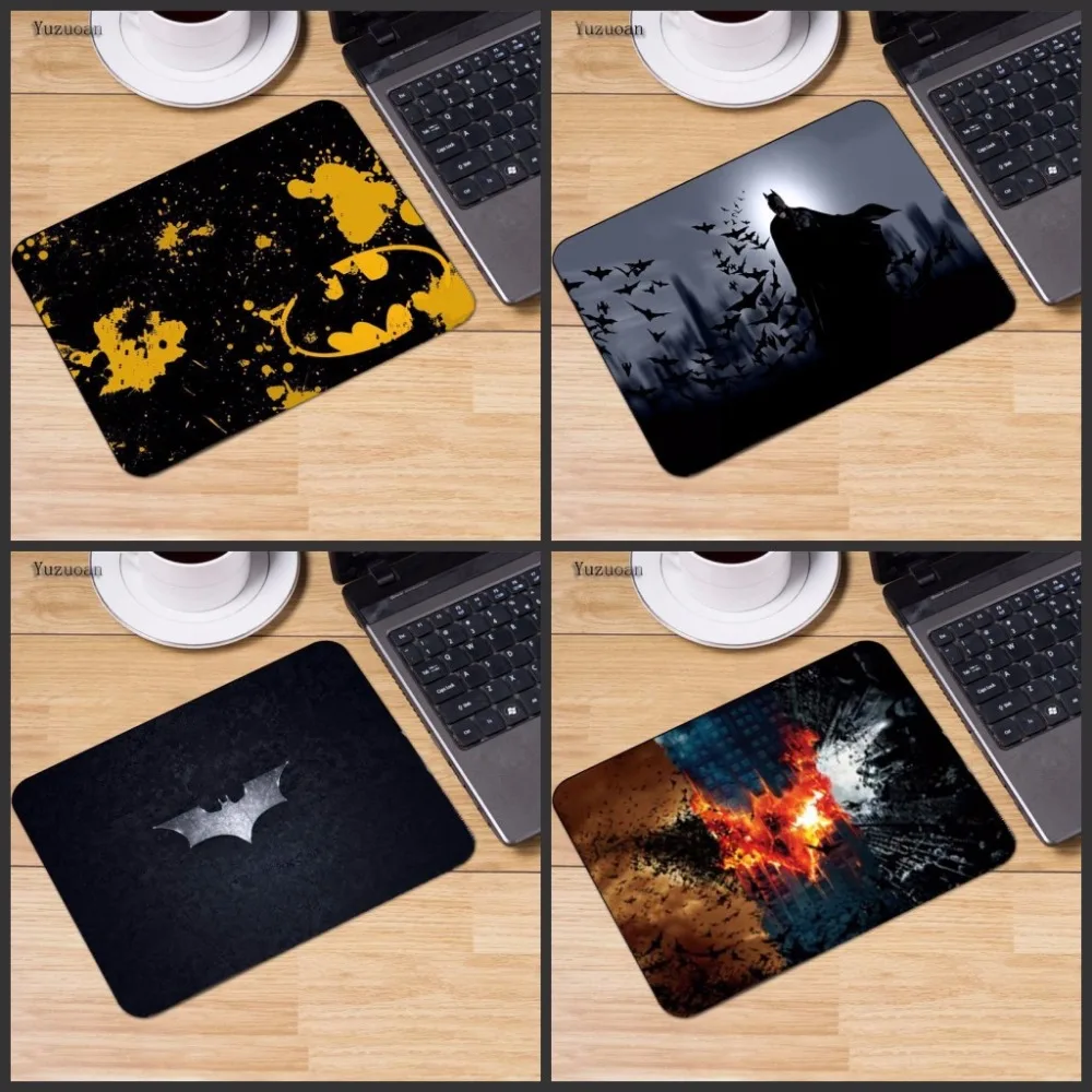 

Yuzuoan New Arrival Batman Logo Slim Silicone Laser Mouse Pad Superhero Anti-Slip Mousepad Soft Rubber Mat for Optical Mice