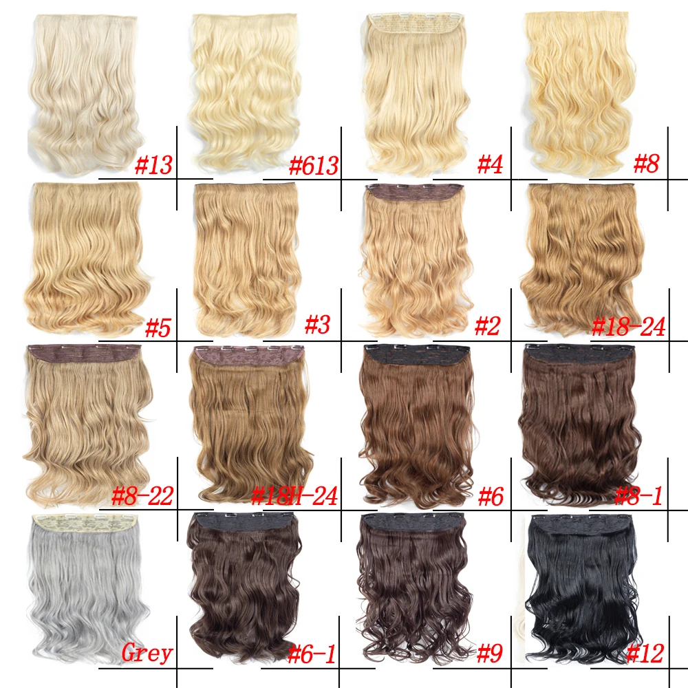 Silky Strands Synthetic Clip-in Hair Extensions 190g one Piece Heat Resistant False Blonde Stretched Wavy Clip in Hair
