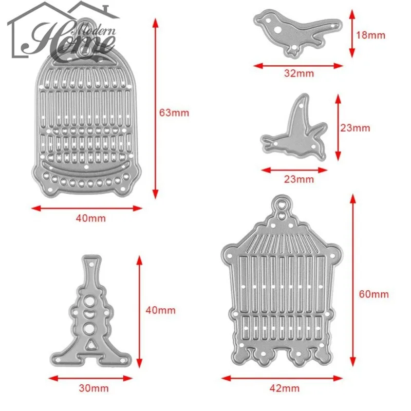 5 шт. клетка для птиц металлические режущие штампы трафареты для DIY скрапбукинга фотоальбом декоративное тиснение DIY бумажные карты Свадебный декор
