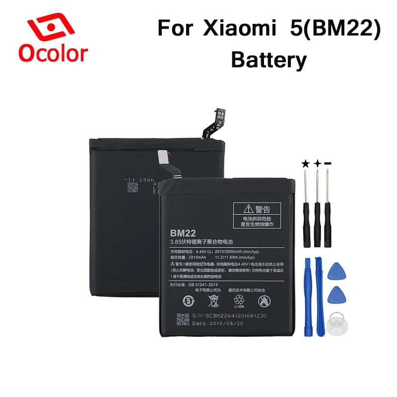 Ocolor для Xiaomi 5 BM22 батарея 3000 мАч Высокая емкость долгое время ожидания с