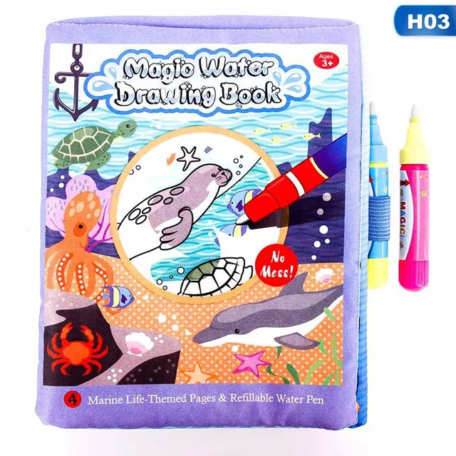 Buy 1 Pcs Funny Magic Water Drawing Book Marine Life