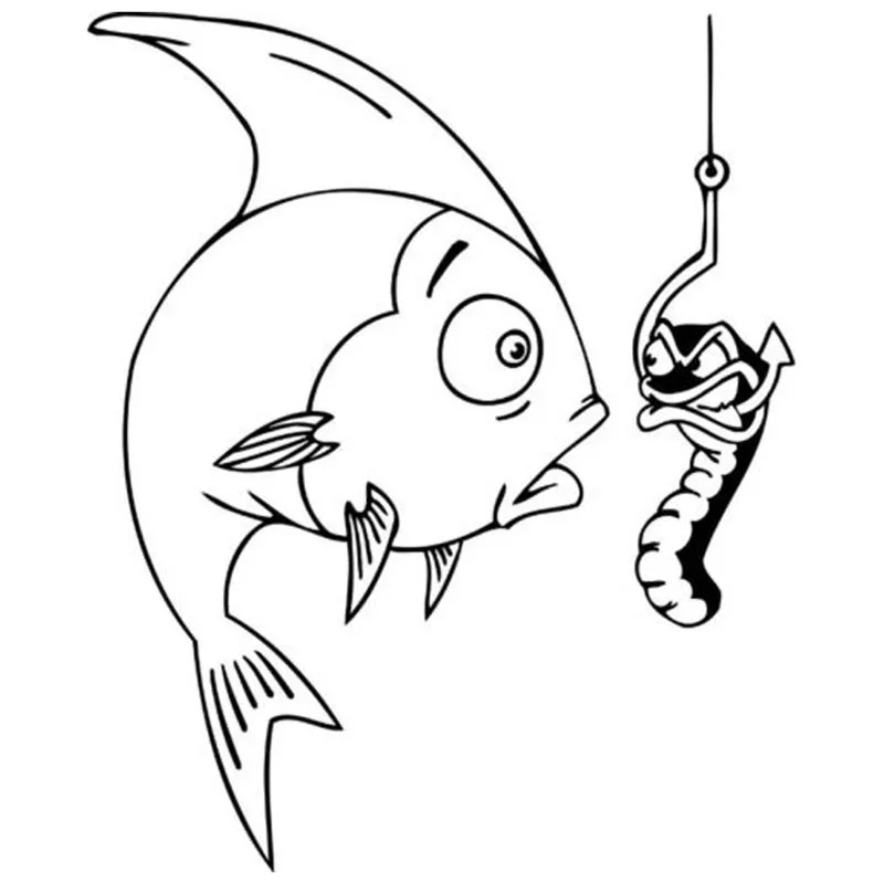 12.7*15.5CM Fishing Club Fish Funny Car Decal Vinyl Stickers Creative Cartoon Car Sticker