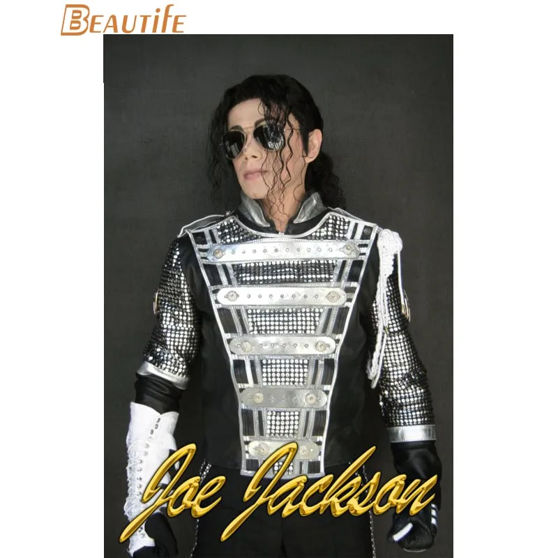 Rare Super MJ Michael Jackson Costume Billie Jean Armband Sequin Jacket  gift glove - AliExpress