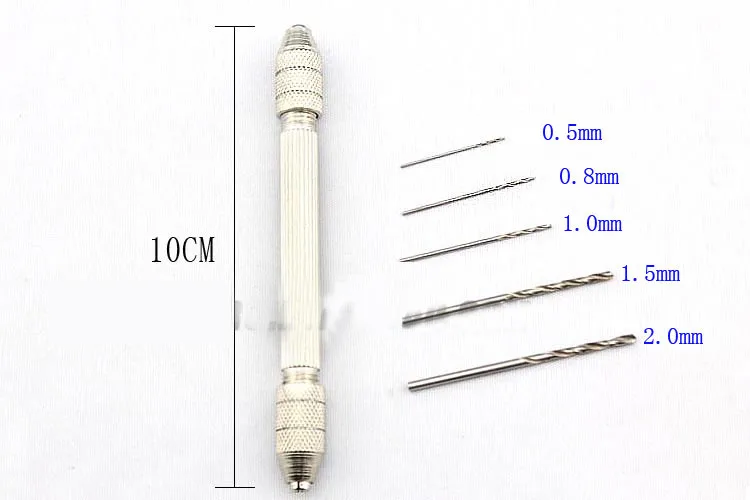 

6PCS /set New Twist Drill Hand Drilling Machine 0.5mm 0.8mm 1.5mm 1mm 2mm Hole punch tool