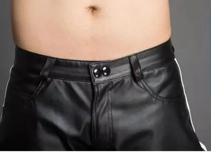 Мужские кожаные брюки размера плюс на заказ 28 38 2017|trousers male|fashion pantsleather pants fashion |
