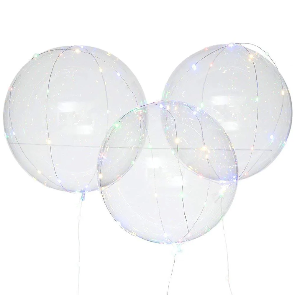Дропшиппинг многоразовые светящиеся светодиодные шары прозрачные круглые декоративные пузырьки вечерние свадебные