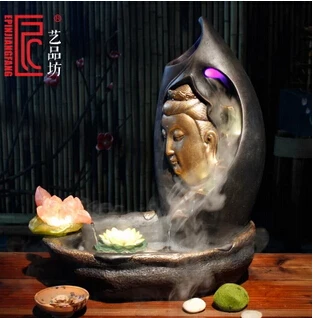 

Buddha water fountains. Humidifier. Resin crafts. Zen guanyin fish tank.