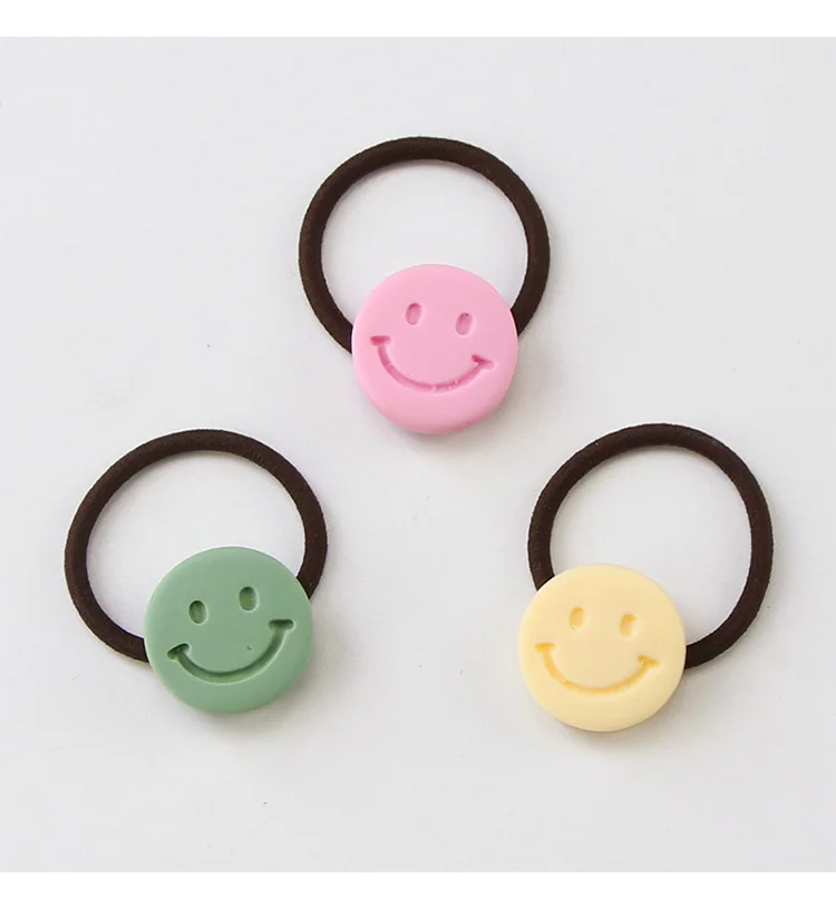 3Pcs/Set Good Quality Candy Colors Cartoon Acrylic Girls Elastic Rubber Bands Cute Hair Bands Ponytail Holder Hair Accessories