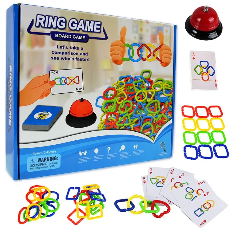 

Ring game Puzzle Board Logical Thinking Game Color shapes cognition Interlocking Snapped Ring Clasp Parent-Child Interactive Toy