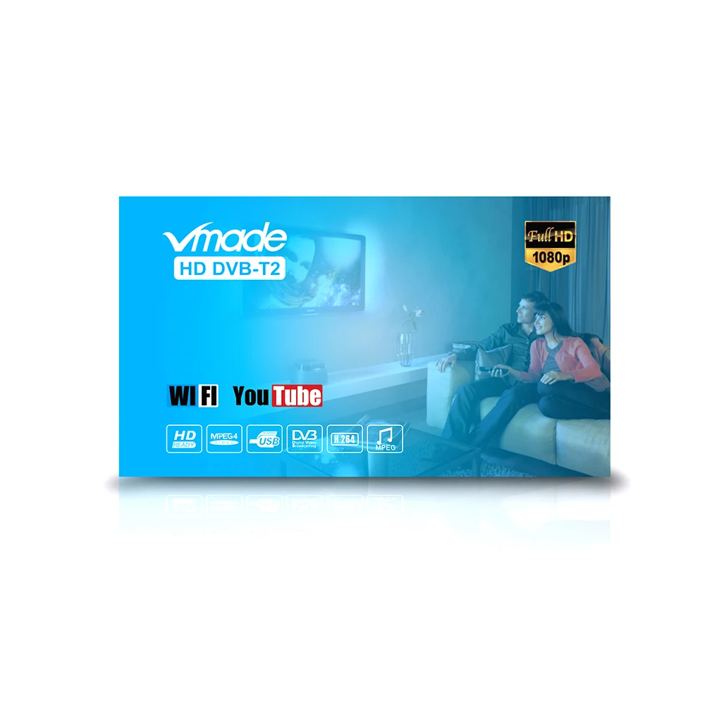 Vmade мини декодер для лица DVB T2 наземный приемник Поддержка Youtube IP tv wifi PVR tv BOX для России, Испании, Украины, Франции