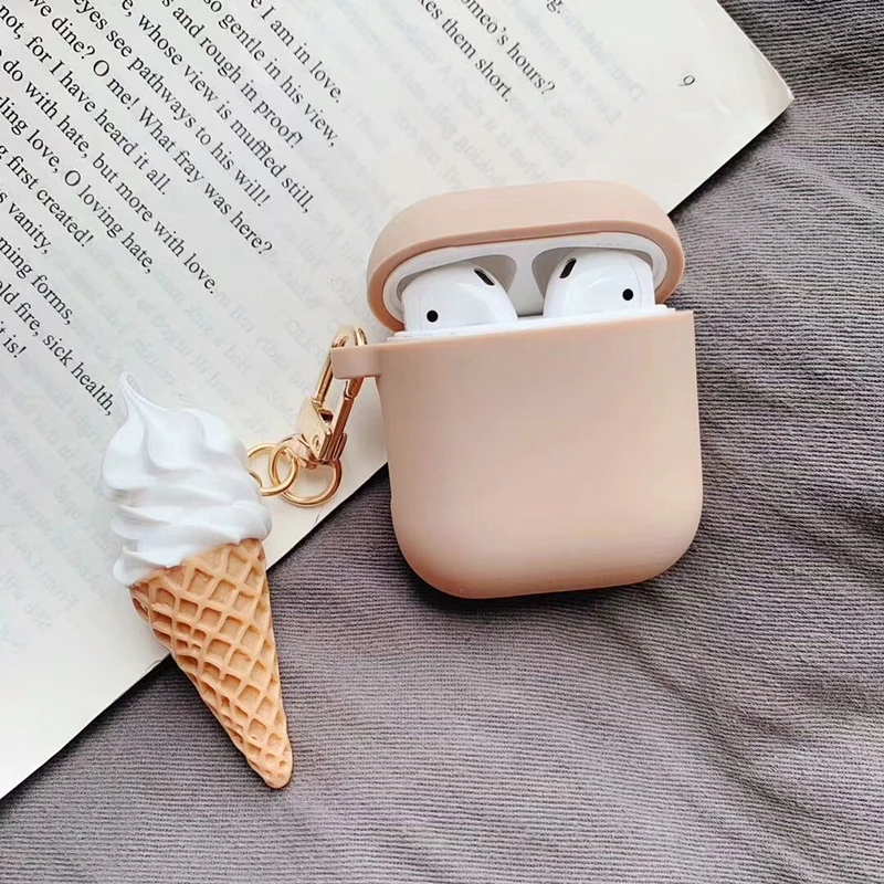 Японский милый 3D напиток молоко чай молоко брелок для ключей "мороженое" силиконовый чехол для наушников для Apple Airpods 1 2 аксессуары сумка