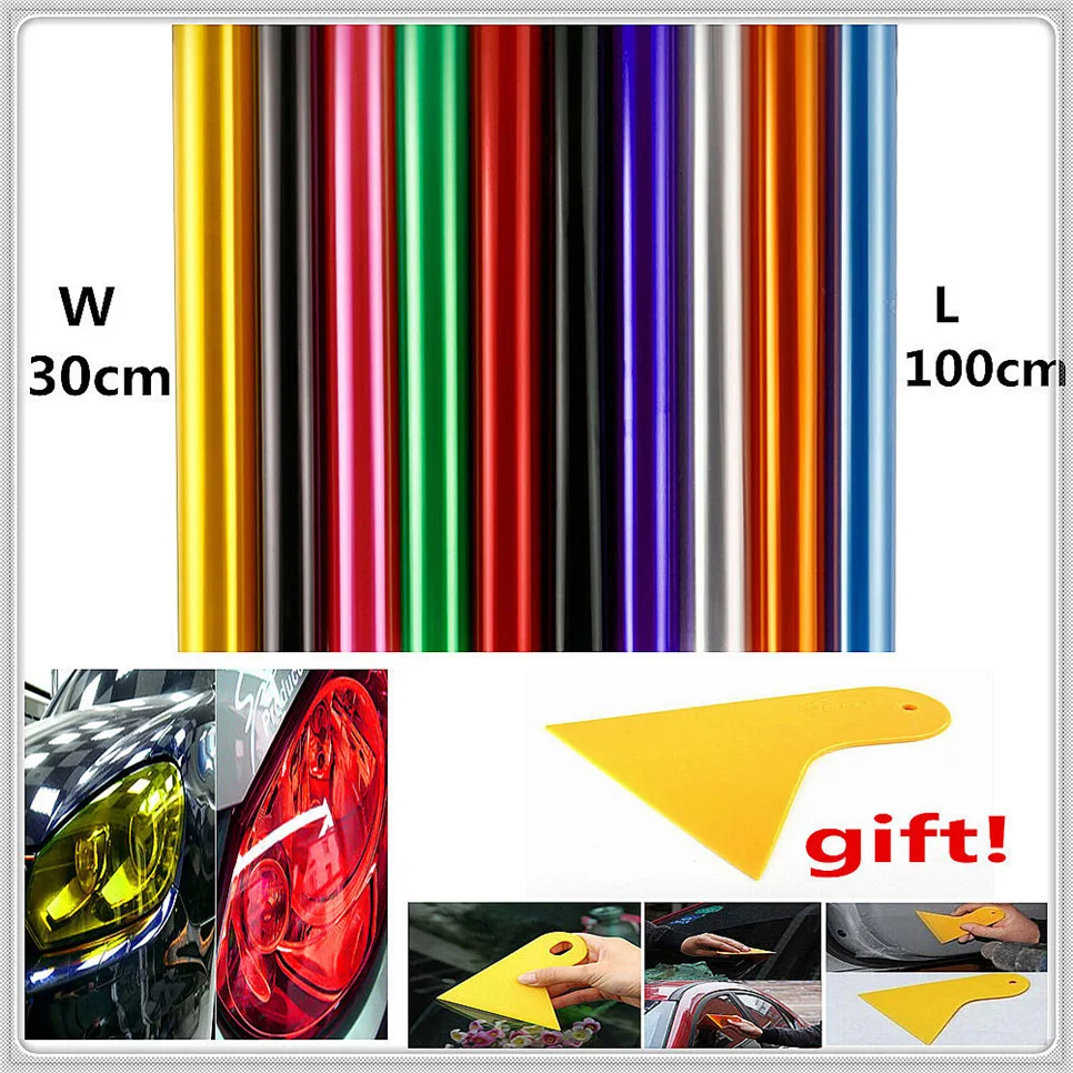 30x100 см Автомобильная фара лампа пленка Наклейка для Toyota FJ Cruiser RAV4 CROWN REIZ PRIUS COROLLA VIOS