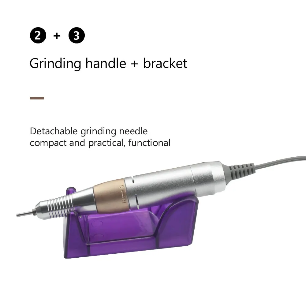 Улучшенная версия, дрель для ногтей, 20 Вт, 35000 об/мин, профессиональная машинка для маникюра, педикюра, набор с низким уровнем шума, низким вибрационным двигателем