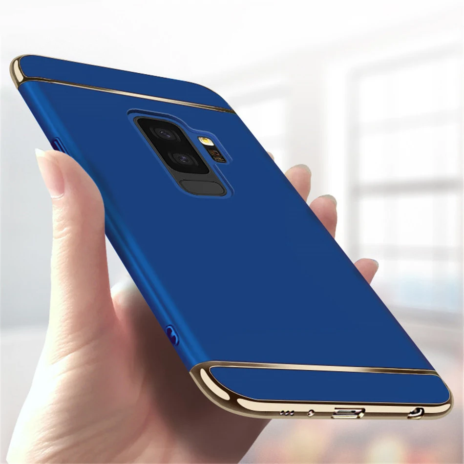 Жесткий чехол для Samsung J4 J6 A5 A6 A7 A8 A9 2018 с роскошным покрытием бампер на Plus