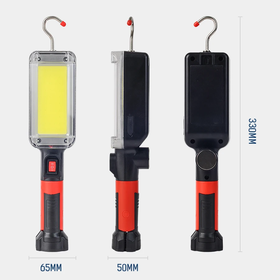 COB 20 Вт флэш-светильник, рабочий светильник, лампа для ремонта автомобиля с крюком, 18650 аккумулятор, USB зарядка, супер яркий флэш-светильник, походный COB фонарь